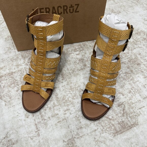 Veracruz Sandals Womens Size 9 Tan Kinia Gladiator Block Heel Strappy 107268-40 - Picture 1 of 12